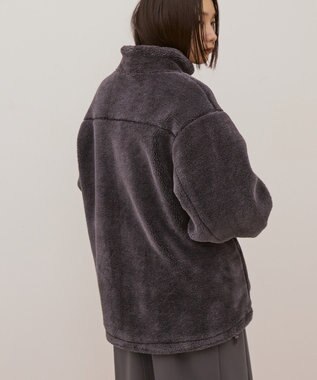 AMERICAN HOLIC スタンドカラーミニファーブルゾン Charcoal Gray