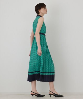 GRACE CONTINENTAL モノグラムマリンワンピース グリーン