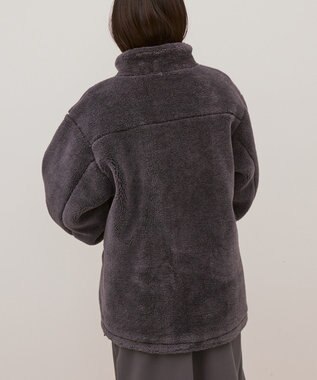 AMERICAN HOLIC スタンドカラーミニファーブルゾン Charcoal Gray