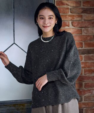 ANY スパンコールニット チャコール