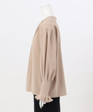 23区 【エステータ】コットンダブルクロス 長袖ブラウス グレージュ系