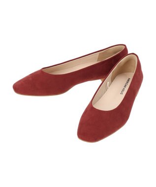 AMERICAN HOLIC 【整履き】スクエアトゥスェードフラットシューズ Red