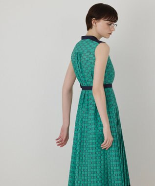 GRACE CONTINENTAL モノグラムマリンワンピース グリーン