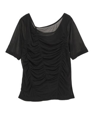 AMERICAN HOLIC 【2点SET】アシメシアーT＋ラメインナー Black