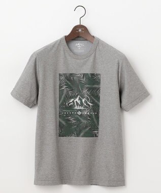 JOSEPH ABBOUD MOUNTAIN 【UNISEX】スラブリーフプリント Tシャツ ライトグレー系