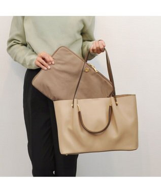 UNBILLION cachecache PCケース付きメタルハンドルA4トートバッグ オーク