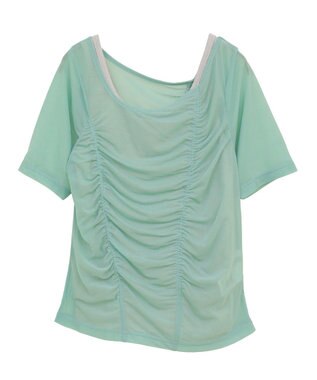 AMERICAN HOLIC 【2点SET】アシメシアーT＋ラメインナー Mint