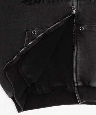 WEGO 【ユニセックス着用ITEM】ブリーチハトメZIPパーカー ブラックその他