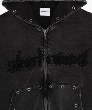 WEGO 【ユニセックス着用ITEM】ブリーチハトメZIPパーカー ブラックその他