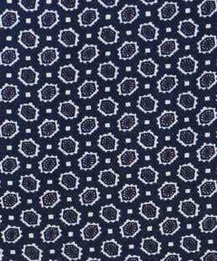 JOSEPH ABBOUD 【キングサイズ・エコ素材】 ヘキサゴンジオメトリックパターン シャツ ネイビー系5