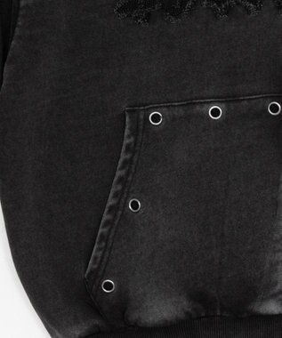 WEGO 【ユニセックス着用ITEM】ブリーチハトメZIPパーカー ブラックその他