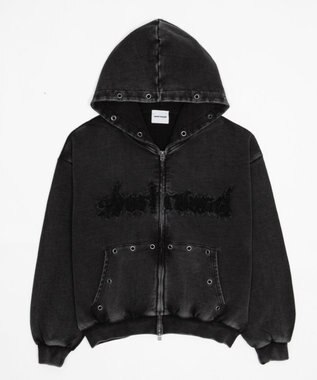 WEGO 【ユニセックス着用ITEM】ブリーチハトメZIPパーカー ブラックその他