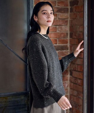 ANY スパンコールニット チャコール