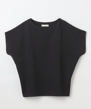 ANY 【洗濯機可/接触冷感/UVカット/アンチピリング】ドライポンチフレンチスリーブプルオーバー ブラック