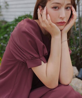 Tiaclasse 【洗える・XSサイズ】裾切替マーメイドフレアワンピース ディープピンク