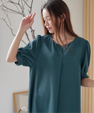 Tiaclasse 【洗える・XSサイズ】裾切替マーメイドフレアワンピース グリーン