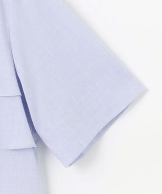 J.PRESS LADIES L 【洗える】ラミーポプリン ティアード ブラウス サックス系