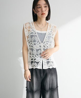 Green Parks ・ＥＬＥＮＣＡＲＥ　ＤＵＥ　２ｗａｙレースベスト Off White