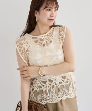 Green Parks ・ＥＬＥＮＣＡＲＥ　ＤＵＥ　２ｗａｙレースベスト Off White