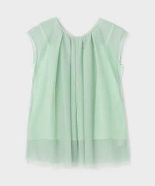 GRACE CONTINENTAL チュールタックノースリーブ ライトグリーン