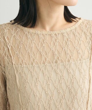 Green Parks パネルラインレースカットプルオーバー Light Beige