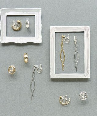 Phoebe 【痛くないシリーズ/金属アレルギー対応】スウィングクリスタルループフィットイヤリング　ゴールド ゴールド