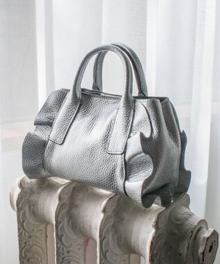 INTER-CHAUSSURES 【RIPANI】メタリックレザーフリルデザインミニバッグ