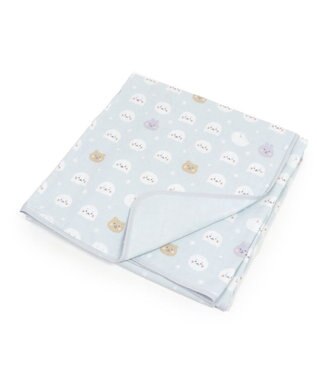 Mother garden しろたん 総柄 おくるみ 四重ガーゼ  ベビーブランケット 100cm×100cm 正方形 グレー
