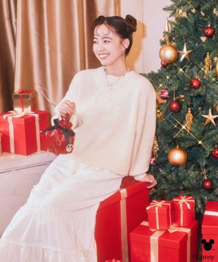 earth music&ecology 【予約】Disney/ミッキーチャーム付きリボン巾着 シルバー