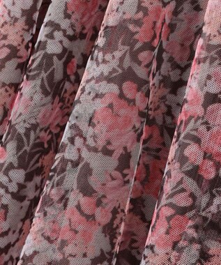 ANY KIDS 花柄 チュール フレア スカート ピンク系