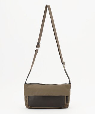 Y'SACCS リサイクルナイロン×カウレザー ラップミニショルダー カーキ