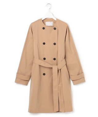 ICB 【2WAY仕様】メモリーストレッチタフタ トレンチコート アプリコットベージュ