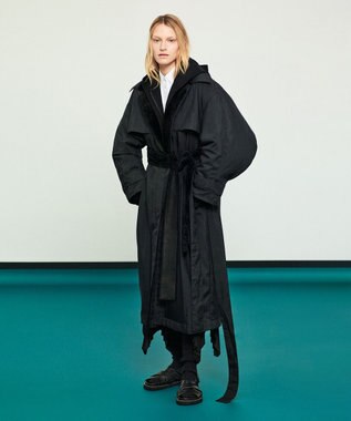 JOSEPH シルキーキルティング　ロングコート Black