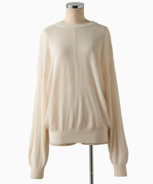 TOQUE 〈大草直子さんアドバイザー〉ウォッシャブルシルク×コットン ニットロングスリーブ オフ