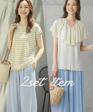 ONWARD Reuse Park スタッフおすすめ！トップスSET商品/サイズ38【23区】ニット春夏×【自由区】ブラウス春夏