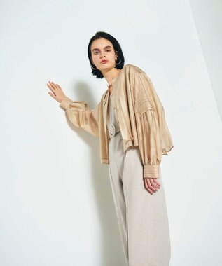 GRACE CONTINENTAL 麻調ベルトサロペット ベージュ