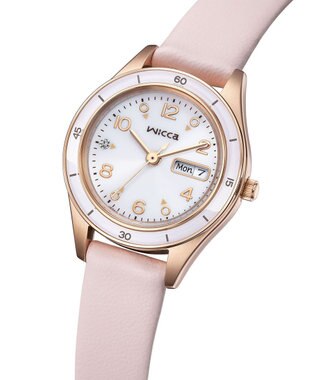 CITIZEN 【電池交換不要 ソーラーテックウオッチ】wicca「ACTIVE LINE」KH3-762-10 ピンクゴールド ピンクベージュ ピンクゴールド