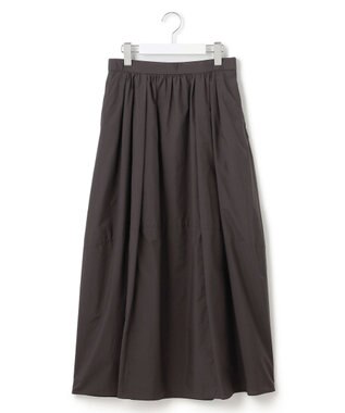 23区 S 【洗える】ナイロンコットンポプリン スカート ダークブラウン系
