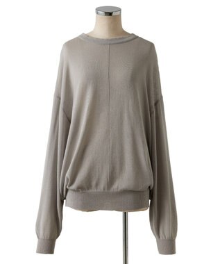 TOQUE 〈大草直子さんアドバイザー〉ウォッシャブルシルク×コットン ニットロングスリーブ グレー