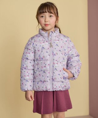 ANY KIDS 【洗濯機OK】中綿 ガーリー コート ピンク×花柄