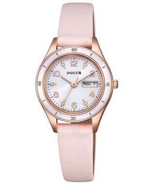 CITIZEN 【電池交換不要 ソーラーテックウオッチ】wicca「ACTIVE LINE」KH3-762-10 ピンクゴールド ピンクベージュ ピンクゴールド