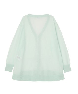 AMERICAN HOLIC メタルボタンシアーVネックカーディガン Sax