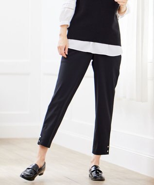 J.PRESS LADIES 【洗える】コンジュンク トリコットツイル パンツ ブラック系