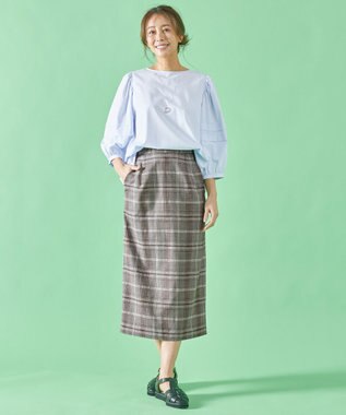 ANY 【UVカット/抗菌防臭/吸水速乾】エニィファンクション袖タックブラウス サックス