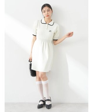 earth music&ecology ワンポイントポロワンピース White