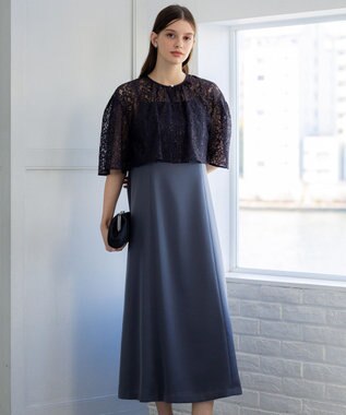 【APPLAUDIR】ブライトフラワーレースコンビ ドレス