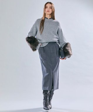 BEIGE， 【VERY NaVY12月号掲載】TERNES / ビックポケットプルオーバーウールブラウス Md.Gray