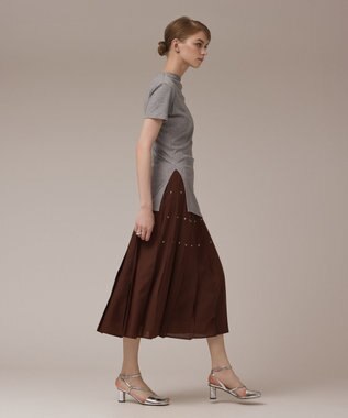 GRACE CONTINENTAL メタルホットフィットスカート ブラウン