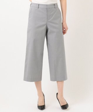 J.PRESS LADIES 【シワになりにくい】コットンフィッティーシャーク ワイドパンツ ライトグレー系