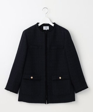 J.PRESS LADIES スラブヤーン ツイード ジャケット ネイビー系